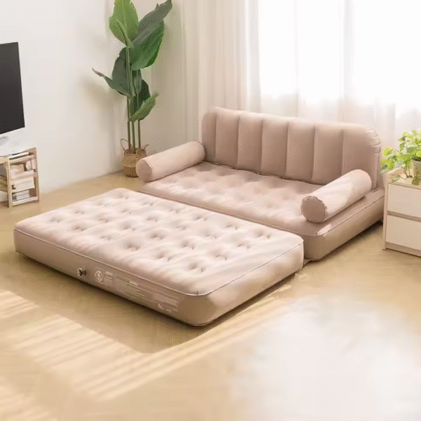 Portable Foldable Home Outdoor Inflatable Sofa Lazy Flusher Air Mattress with Tent for Bedroom Camping - Image 2