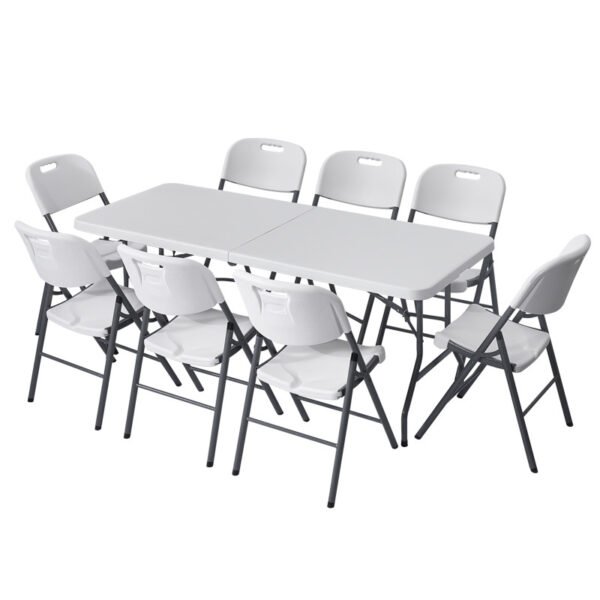 6ft 180cm Rectangular Blow Molding Foldable Garden PlasticTable for Outdoor Events Dining Hotels