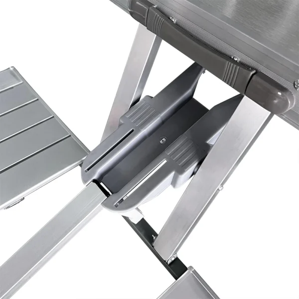 Aluminum Folding Picnic Table with 4 Seats Portable Camping Table with Bench Outdoor Suitcase Table for BBQ Picnic Hiking - Image 5