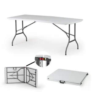 Factory Direct Sales Party Tables and Chairs Adjustable Folding Tables Rectangular Plastic Portable Folding Tables