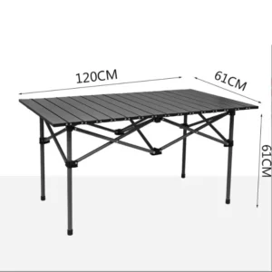 Camping Table Fold up Lightweight 4-6 Person Portable Roll up Table with Carry Bag for Outdoor