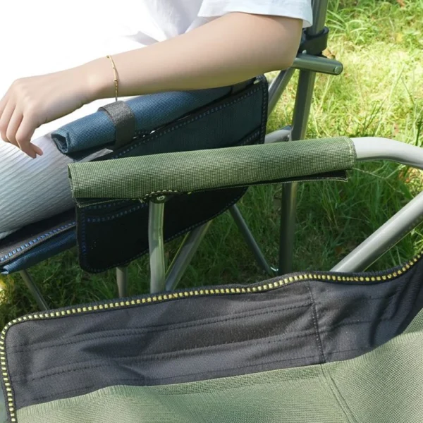 Heavy Duty Lumbar High Back Portable Camping Chair Padded Hard Arm Foldable Camping Chair With Cup Holder - Image 6