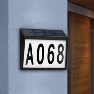 Modern Wall Mount Waterproof Auto on off Customized Digital Door Outdoor Sign Light Plates Letter and Numbers for Door Fence