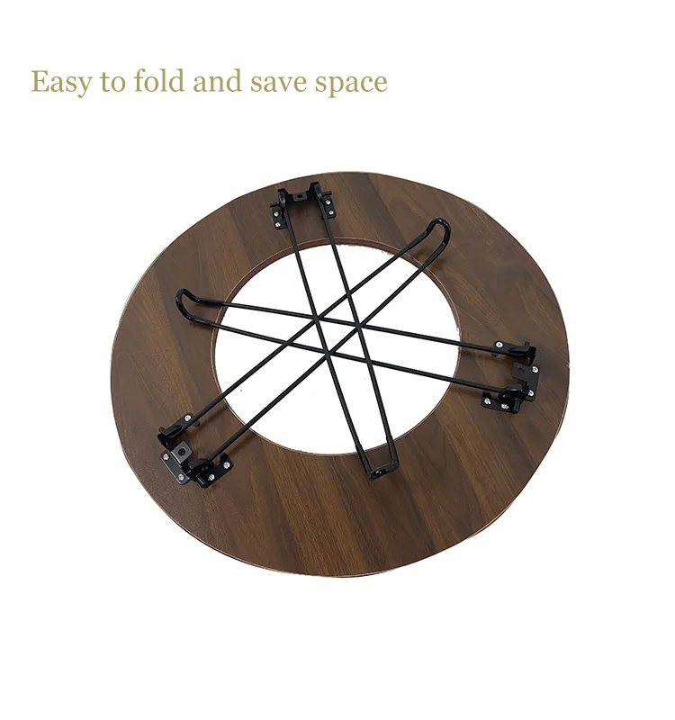 Multifunctional Outdoor Foldable Portable Round Camping Barbecue Grill Table Mobile Folding Charcoal Grill Table - Image 2