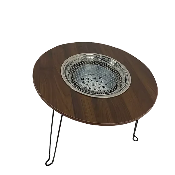 Multifunctional Outdoor Foldable Portable Round Camping Barbecue Grill Table Mobile Folding Charcoal Grill Table