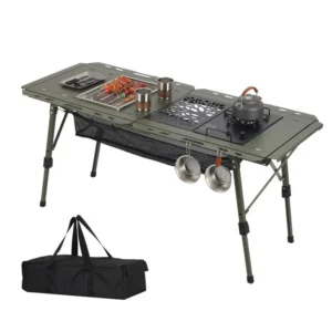 China Factory Wholesale Lightweight Tactical Folding Aluminum BBQ Table Height Adjustable Camping Igt Table for Outdoor