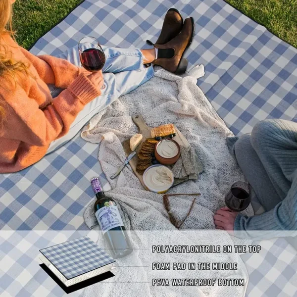 Custom Waterproof Foldable Extra Large 3-Layer Outdoor Beach Picnic Mat Blanket Camping Mat Outdoor Mattress Foam Mat - Image 2
