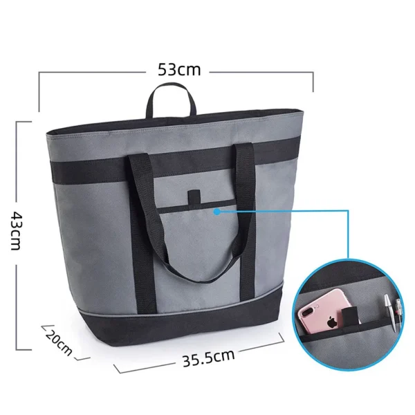 Custom Logo Foldable Oxford Cooler Tote Large Insulated Leak-Proof Picnic Camping Cooler Bag Portable Grocery & Beach Cooler - Image 4
