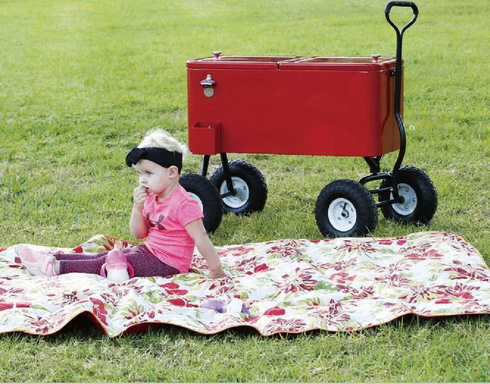 Wagon Beach Cart Rolling Patio Heavy Duty Outdoor Cooler Metal Cart Ice Food Custom Aluminum Foil Carton Packing Insulated Tray - Image 3